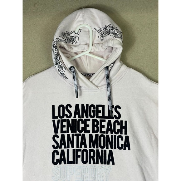 Superdry Hoodie Adult Medium‎ White California Pullover Sweatshirt Mens - Picture 2 of 14